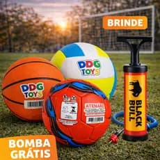 Kit Esportivo Infantil 3 em 1 Bola Futebol Bola Vôlei Bola Basquete + Diversão Garantida