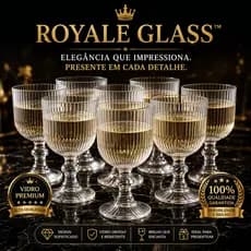 Jogo de 6 Taças 380ml de Vidro Premium tacas de vidro elegante taças vinho água espumante suco