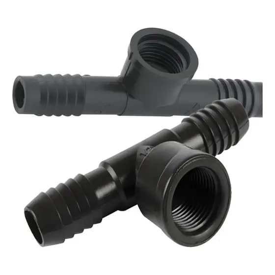 Jogo C/ 10 Conectores Tee de 1/2" C/ Rosca Interna de Polietileno P/ Irrigação - REBOUÇAS.