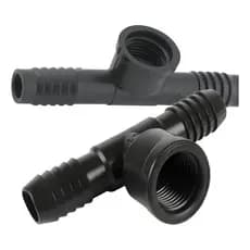 Jogo C/ 10 Conectores Tee de 1/2" C/ Rosca Interna de Polietileno P/ Irrigação - REBOUÇAS.