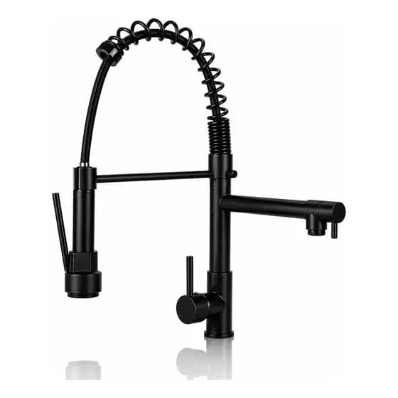 Torneira Gourmet Monocomando Preta Com Ducha Flexível