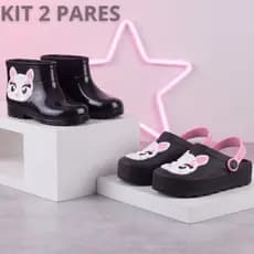 Kit 2 Pares Infantil Menina Bebê Lançamento Original Gatinha Feminina Criança Escolar Envio Rápido