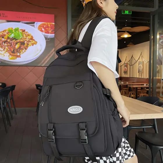 Mochila Feminina Impermeável Estilo Coreano, Para Escola, Trabalho, Viagem, Multifuncional, Mochila Casual, Mochila Escolar, Mochila com Zíper e Fivela