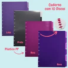 Kit Divisórias 6 abas para caderno de disco, agenda e planner (caderno inteligente) - 10 discos