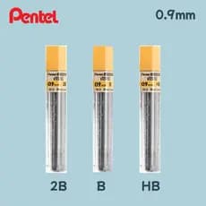 Grafite Pentel Hi-Polymer 0.9mm – 2B, B e HB - 15 Minas