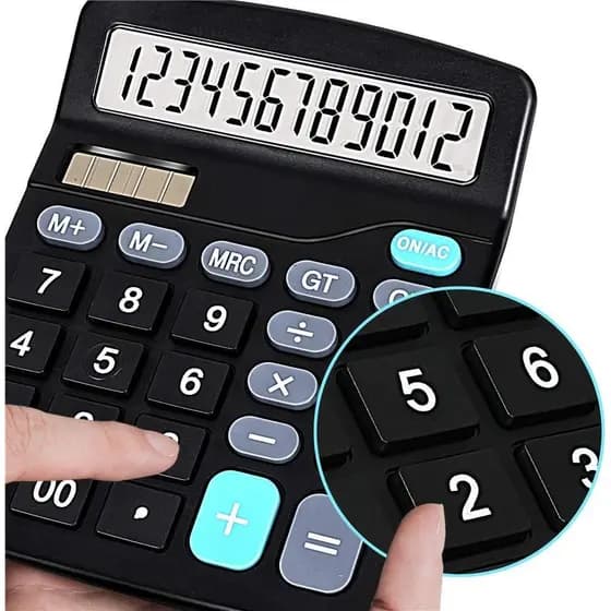 Calculadora Teclas Grandes Facil Visibilidade Fácil Uso Macia Preta Funções Básicas Para Trabalho Escola Cálculos