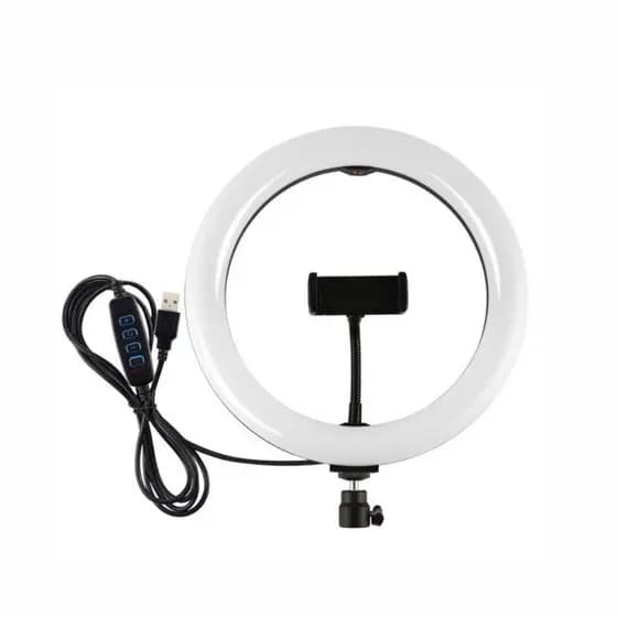 Luz Ring Light 8' Blogueira Moda Luz Profissional Iluminação Anel De Luz Para Selfie Vídeos Influencer 8 Pol + Tripé De Mesa + Suporte Para Celular Cor Da Estrutura Preto