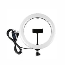 Luz Ring Light 8' Blogueira Moda Luz Profissional Iluminação Anel De Luz Para Selfie Vídeos Influencer 8 Pol + Tripé De Mesa + Suporte Para Celular Cor Da Estrutura Preto