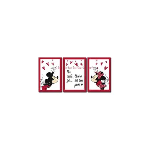 Kit Quadros Decorativos Sala Quarto Casal Mickey E Minnie 20x28
