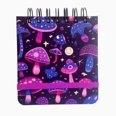 Caderno Sketchbook Desenho e Aquarela Pequeno A6 12x11cm - 120g ou 300g Cogumelos