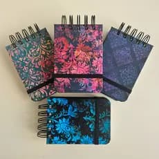Mini Sketchbook Desenho e Aquarela 11x8cm - 300g Montval 40 folhas Floral Azul