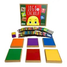 Jogo da Cachola Brinquedo Educativo de Madeira Jogo da Memória Diferente Colorido - Mitra - 6 anos