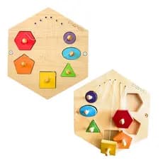 Painel Sensorial Colmeia Formas de Encaixe Brinquedo Educativo de Parede - Criando