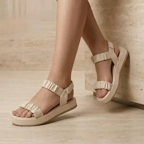 Sandália Feminina Papete Rasteira Plataforma Plana Confortável Birken Moda Elegante Tendencia Verão