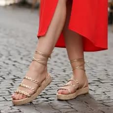 Sandália Feminina Papete Rasteira Birken Plataforma Confortável Tiras Amarrar Tendencia Moda Casual