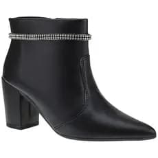 Bota Feminina Cano Curto Salto Bloco Baixo Médio Brilho Confortável Tendência Moda Outono Inverno