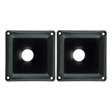 02 Corneta Plastica Quadrada Mini  Lc-150 - Preta Com 2 Pçs