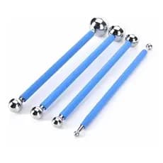 Kit 4 Boleadores Pontas Dupla Metal Inox Artesanato Biscuit