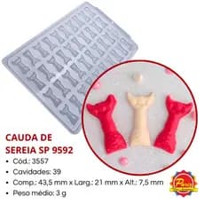 KIT 2 Forma Cauda de Sereia SP 9592 Semiprofissional Simples sem Silicone C.3557 - BWB