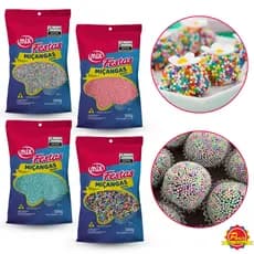 Confeito Miçanga 500g Confeito para Doce Cupcake Bolos Diversas Cores - Mix