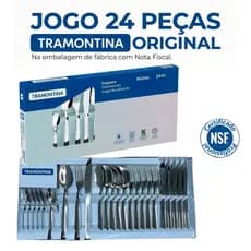 Conjunto Talheres e Faqueiro Tramontina Original 24 Peças Aço Inox 20 Anos Linha Profissional
