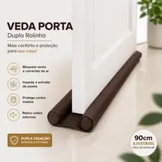 Veda Porta Duplo Rolinho Ajustável Impermeável Proteção Contra Poeira Insetos e Vento