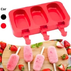 Kits de Formas de Silicone p Picolé Magnum c/50 Palitos Reutilizável Free BPA Sobremesas