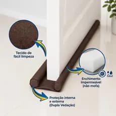 Veda Porta Duplo Rolinho Ajustável Impermeável Proteção de Porta Kit 2 3 e 4 Unidades
