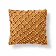 Capa de Almofada Boho Cordão Trançada 45x45 Algodão Sofá Cama Cru Bege Caramelo