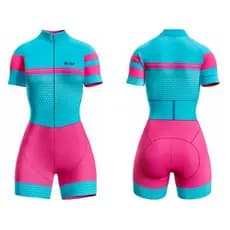 Macaquinho Ciclismo Feminino Macacão Forro em Gel Mtb Speed Be Fast