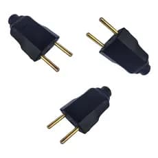 Plug Macho Extensão Preto Maciço 10a 50 Pçs 110v 220v