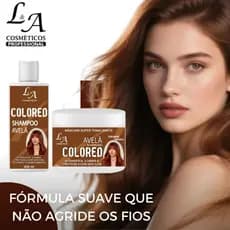 Kit Shampoo e Máscara Tonalizante Avelã Acobreado Morena Iluminada Chocolate - S/ Amônia L&A Cosm