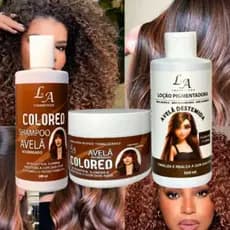 Combo Tonalizante Avelã Acobreado Morena Iluminada Marrom Intenso S/Amônia L&A Cosméticos