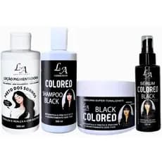 Combo Tonalizante Preto Black Intenso 4 em 1 - Shampoo Condicionador Máscara e Sérum Black