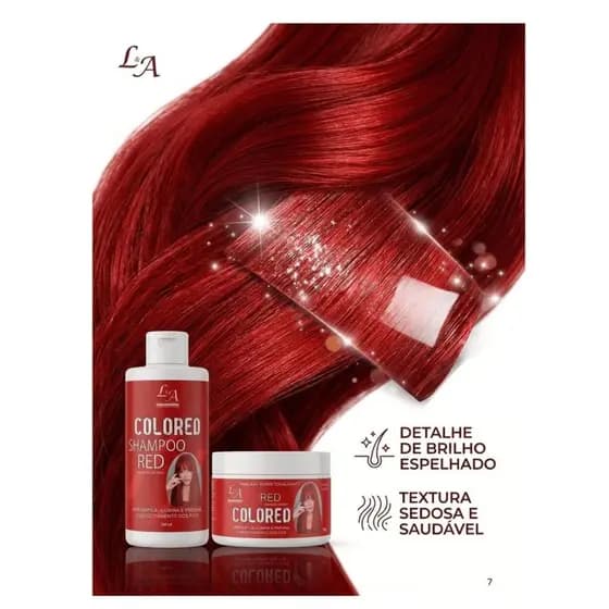 Kit Shampoo & Máscara Tonalizante Red S/Amônia L&A Cosméticos.