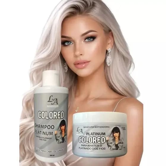 Kit Platinum Matizador  Efeito Platinado S/ Amônia Resultado 100% Natural L&A Cosméticos.