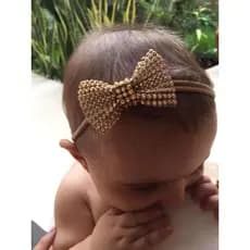 Faixa de cabelo recém nascido- tiara de meia