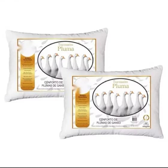 Travesseiros de Pluma de Ganso Sintético Premium 50x70 Macio Antialérgico Unidade ou Kits