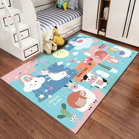 Tapete Belga Kids 1,00 x 1,40  Decorativo - Retangular - Estampas Super Divertidas