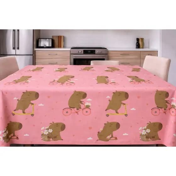 Toalha de Mesa Estampada Decorativa Todos os Tamanhos Mesa Posta Reforçada para Cozinha