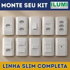 Tomadas e Interruptores Ilumi Linha Slim Monobloco Design Moderno Monte seu Kit