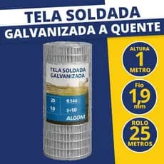 Tela Soldada Tela Alambrado Grossa Galvanizada 5x10cm Altura 1,0M Comprimento 25M Qualidade