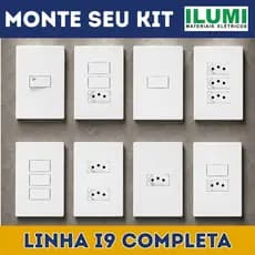 Tomadas e Interruptores Placas e Módulos Ilumi Linha i9 Design Moderno Monte seu Kit