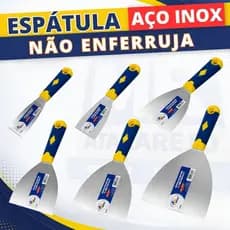Espátula de Aço Inox Espátula para Massa Corrida Profissional Cabo Emborrachado Não Enferruja