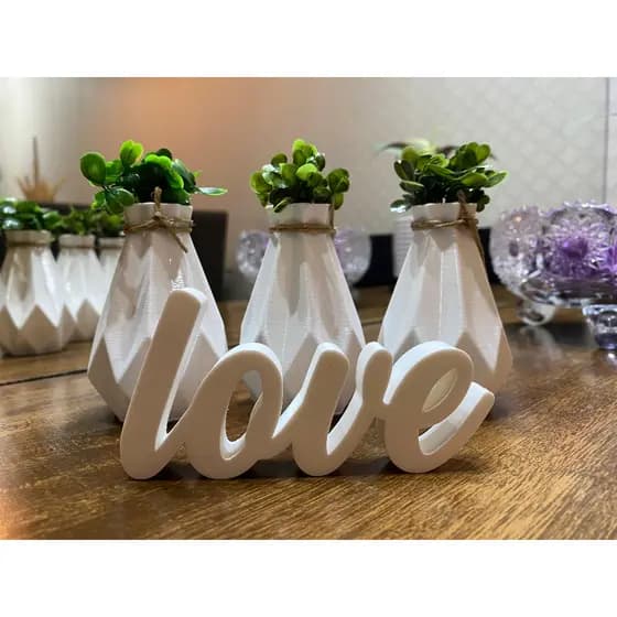 Decoração Banheiro Kit 3 Vasinhos Com Letreiro Planta Artificial