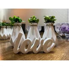 Decoração Banheiro Kit 3 Vasinhos Com Letreiro Planta Artificial