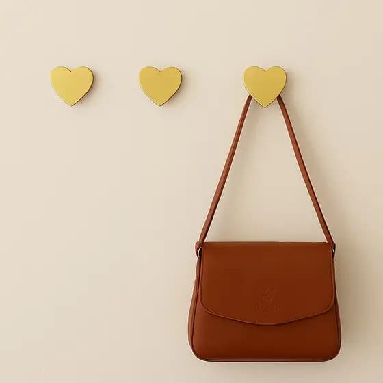 Kit Ganchos De Parede Suporte Para Toalhas e Roupas Com Fita Adesiva Dourado