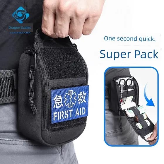 Dragon Scale Armor Kodora Quick Pull Cintura Bolsa de ferramentas ao ar livre Bolsa de primeiros socorros Dois abertos C