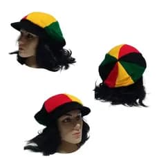 Boina Touca Gorro Reggae Rastafári Unissex Com Aba
