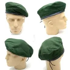 Boina Militar Verde Musgo de Tecido ajuste de Cordinha forrada